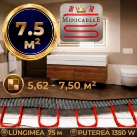 Под плитку или в стяжку «MinicableE»  75 м¹ - 1350 W - «от 5,62 м² до 7,50 м²»