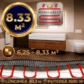 Под плитку или в стяжку «MinicableE»  83,3 м¹ - 1500 W - «от 6,25 м² до 8,33 м²»