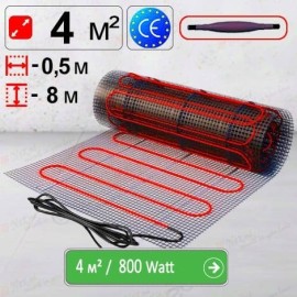 Mat de încălzire «Econom» 4 м² - 800 W. Podea caldă electrică sub teracota. Mat de încălzire «Econom» 4 м² - 800 W. Podea caldă electrică sub teracota.