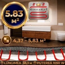 Под плитку или в стяжку «MinicableE»  58,3 м¹ - 1050 W - «от 4,37 м² до 5,83 м²»
