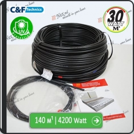Cablu MHCX30-4200Wǀ140,0 m¹ Rezistiv + Protecție UV + Ecran.