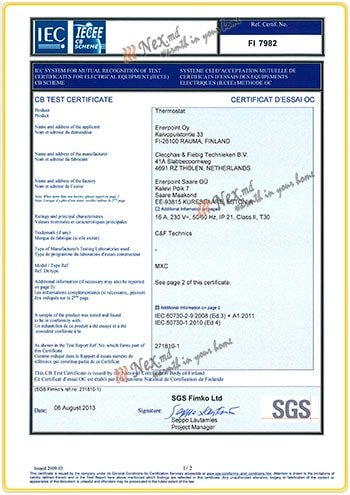 Certificat «CB» - X-treme (MXC)