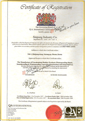 Certificat ISO 9001 Corea 