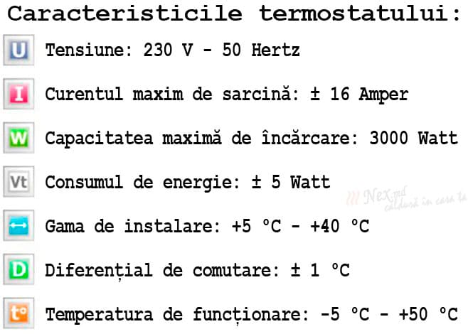 Specificații tehnice pentru Kit de încălzire termostat pentru animale și păsări de curte
