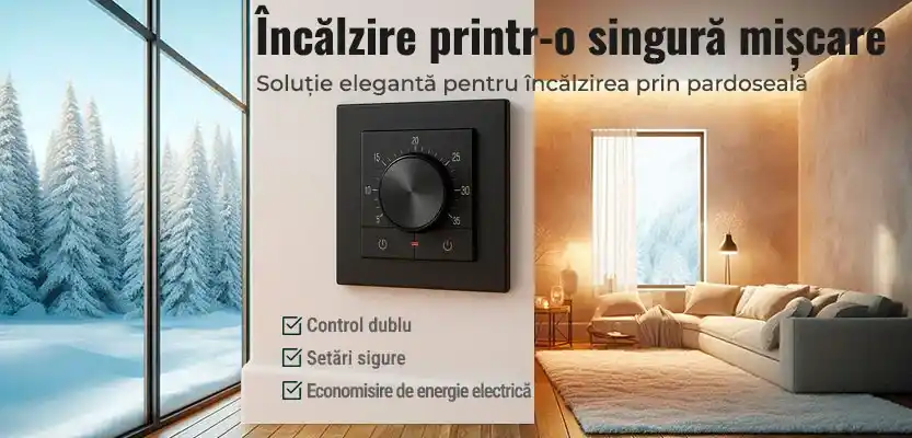 Termostat nou pentru încălzire electrică prin pardoseală, model 2026 - acum în stoc