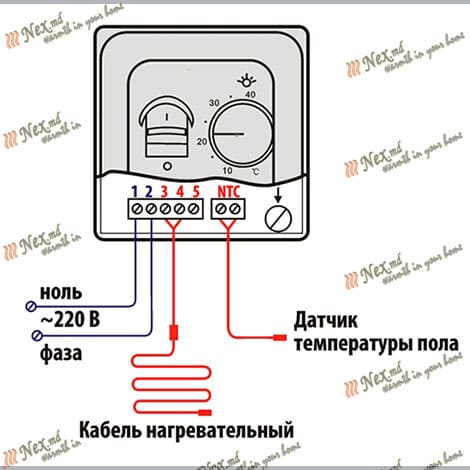Схема подключения терморегулятора rtc 70