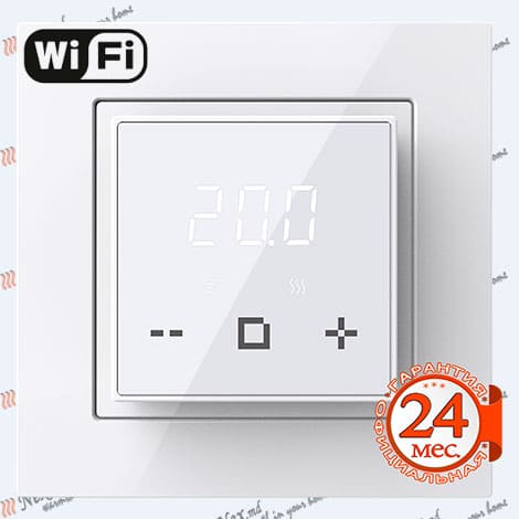 WiFi - Новый, умный, программируемый терморегулятор для электрического теплого пола, цвет - белый - Главное фото