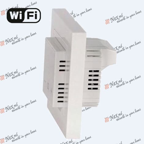 WiFi - Новый, умный, программируемый терморегулятор для электрического теплого пола, цвет - белый - Вид сбоку